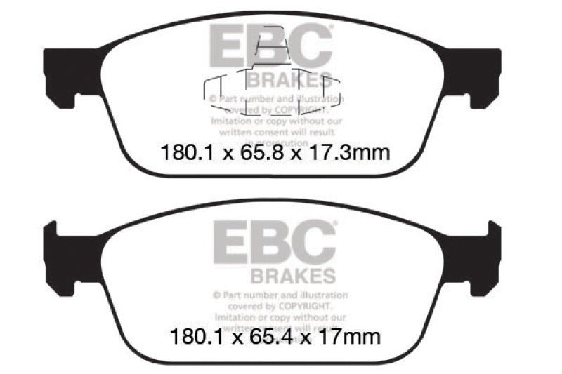 Pastillas de freno delanteras EBC 12+ Ford Focus 2.0 Turbo ST Greenstuff