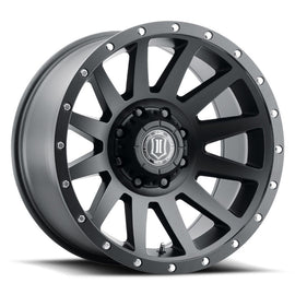 ICON Compresión 20x10 8x180 -19mm Offset 4.75in BS 124.2mm Diámetro Rueda negra satinada