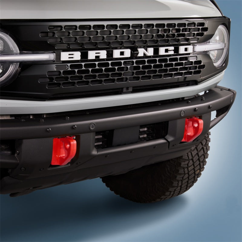 Ganchos de remolque para parachoques delantero Ford Racing 2021+ Bronco - Rojo (par)
