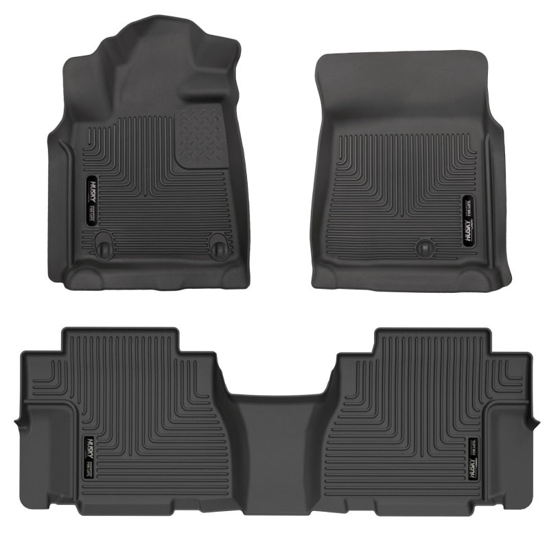 Husky Liners 08-11 Toyota Sequoia WeatherBeater Revestimientos de piso para asiento delantero y segundo (negro)
