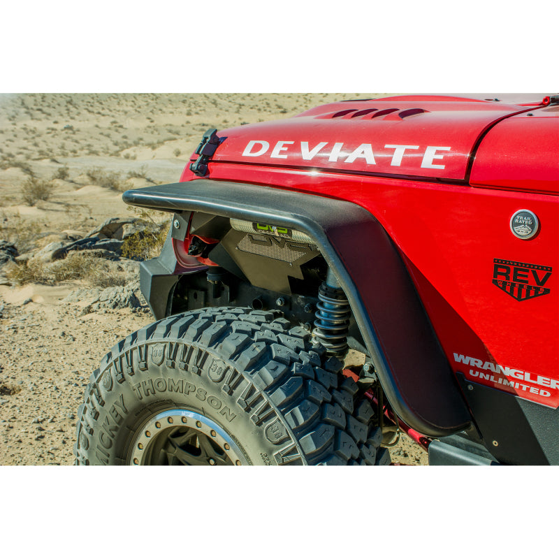 DV8 Offroad 07-18 Jeep Wrangler JK Guardabarros delanteros y traseros de tubo plano