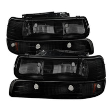 Cargar imagen en el visor de la galería, Xtune Chevy TahOE 00-06 Amber Crystal Headlights w/ Bumper Lights Black Smoke HD-JH-CSIL99-SET-BSM