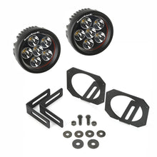 Cargar imagen en el visor de la galería, Rugged Ridge 07-18 Jeep Wrangler JK Bumper Mounted Circular LED Light &amp; Mount Kit
