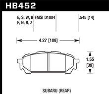 Cargar imagen en el visor de la galería, Hawk 2006-2006 Saab 9-2X 2.5i HPS 5.0 Rear Brake Pads