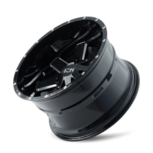 Cargar imagen en el visor de la galería, Rueda fresada negra brillante tipo ION 141 20x12 / 5x127 BP / -44mm Offset / 87mm Hub