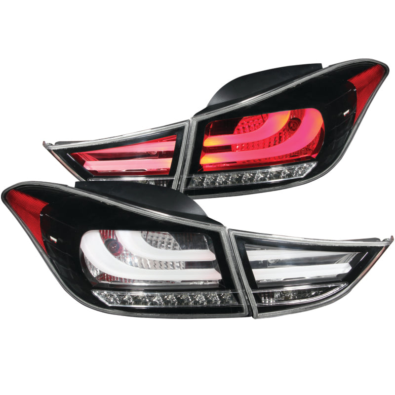 ANZO 2011-2013 Hyundai Elantra luces traseras LED negras 4 piezas