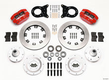 Cargar imagen en el visor de la galería, Wilwood Dynapro Dust-Boot Front Kit 12.19in Red 1965-1969 Mustang Disc &amp; Drum Spindle