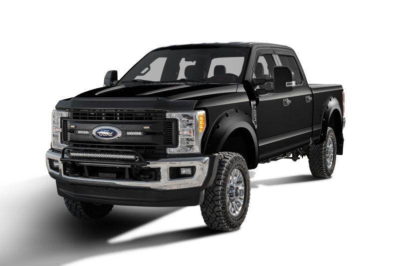 Bushwacker 17-20 Ford F-250 Super Duty / F-350 Super Duty bengalas estilo bolsillo, 4 piezas, color negro ágata