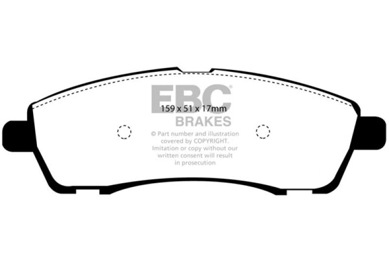 EBC 00-02 Ford Excursion 5.4 2WD Pastillas de freno traseras extra resistentes