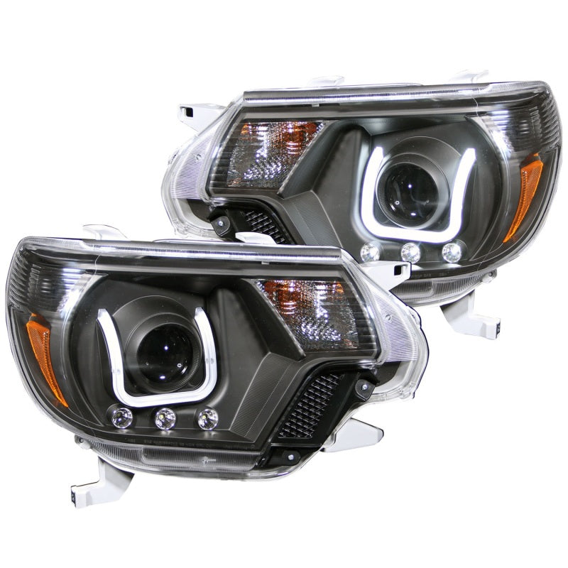ANZO Faros delanteros proyectores Toyota Tacoma 2012-2015 con barra en U, color negro