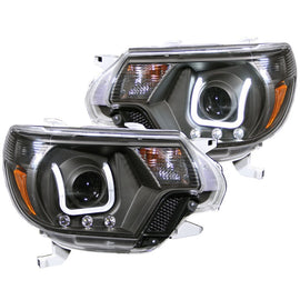 ANZO Faros delanteros proyectores Toyota Tacoma 2012-2015 con barra en U, color negro