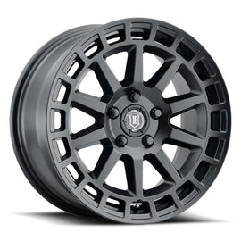 ICON Journey 17x8.5 5x108 38mm Offset 6in BS Rueda negra satinada