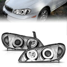 Cargar imagen en el visor de la galería, ANZO 2000-2004 Infiniti I30 Faros delanteros con proyector cromado Halo