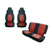 Cargar imagen en el visor de la galería, Rugged Ridge Seat Cover Kit Black/Red 03-06 Jeep Wrangler TJ