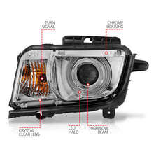 Cargar imagen en el visor de la galería, ANZO 2010-2013 Chevrolet Camaro Projector Headlights w/ Halo Chrome (CCFL)