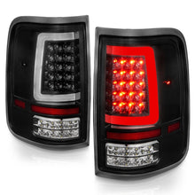 Cargar imagen en el visor de la galería, ANZO 2004-2006 Ford F-150 luces traseras LED con barra de luz, carcasa negra, lente transparente