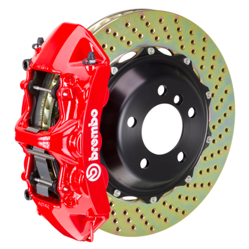 Brembo 14-18 1500 Sierra (Excl Alum Fr Knuckles) Rr GT BBK 4Pis Cast 2pc 380x32 2pc Rtr Drill-Rojo