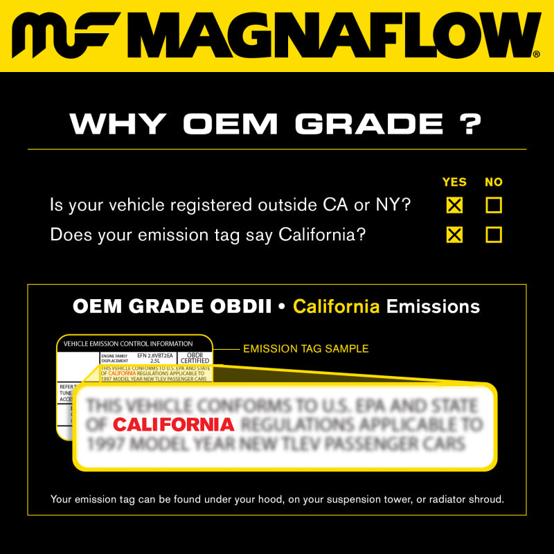 MagnaFlow Conv Ajuste directo OEM 15-17 Mustang V6 3.7 debajo de la carrocería
