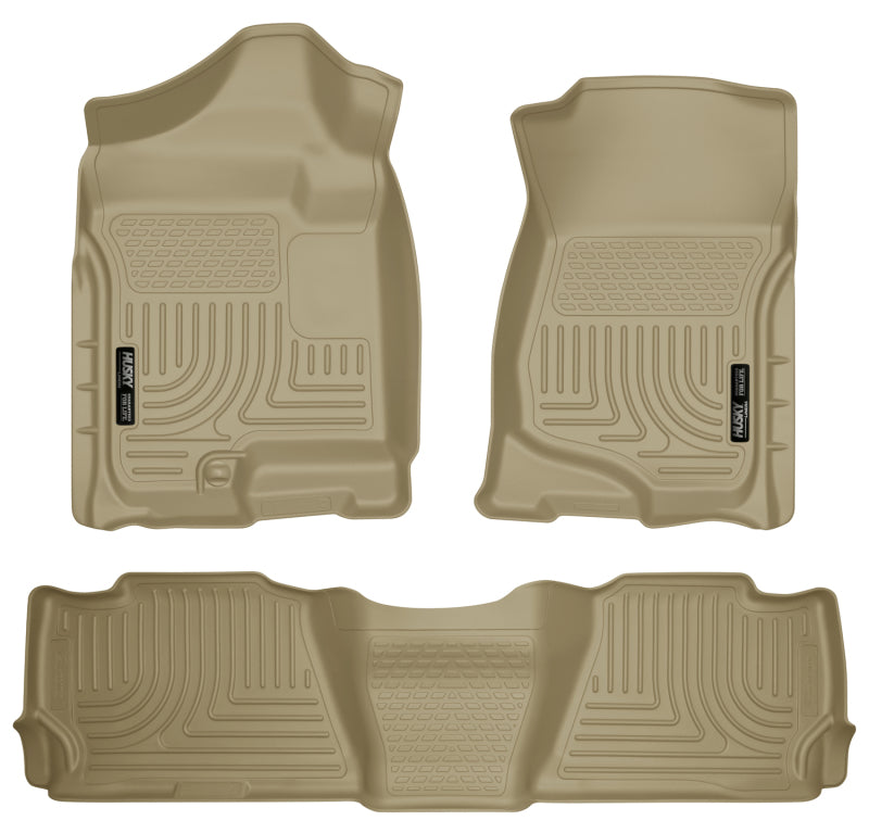 Husky Liners 07-13 GM Escalade ESV/Avalanche/Suburban WeatherBeater Tan delantero/2ª fila revestimientos de piso