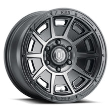 Cargar imagen en el visor de la galería, ICON Victory 17x8.5 5x5 -6mm Offset 4.5in BS Rueda de tinte negro satinado ahumado