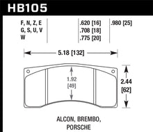 Cargar imagen en el visor de la galería, Pastillas de freno traseras Hawk Alcon/Brembo/Porsche DTC-70