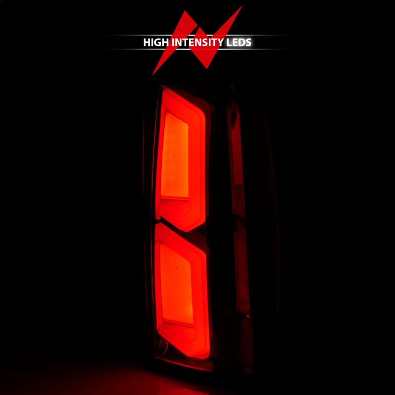 ANZO 2015-2020 Chevrolet Tahoe luces traseras LED con barra de luz, carcasa cromada, lente transparente