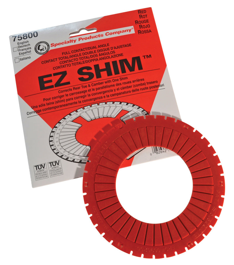SPC Performance EZ Shim Doble ángulo Camber/Toe Shim (Rojo)