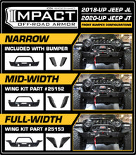 Cargar imagen en el visor de la galería, ICON 2018+ Jeep Wrangler JL / 2020+ JT Parachoques delantero de impacto Alas de ancho medio