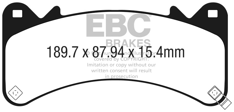 EBC 2015+ Chevrolet Tahoe 2WD (6 pistones Brembo) Pastillas de freno delanteras Yellowstuff