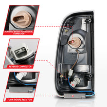 Cargar imagen en el visor de la galería, ANZO 2008-2016 Ford F-250 LED trasero con barra de luces, carcasa negra, lente ahumada