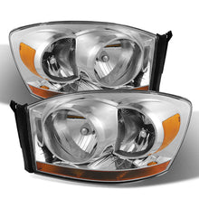 Cargar imagen en el visor de la galería, Xtune Dodge Ram 06-08 w/ Chrome Bezel &amp; Amber Bar Headlights Chrome HD-JH-DRAM06-AM-C