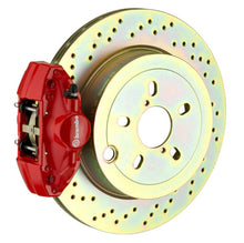 Cargar imagen en el visor de la galería, Brembo 08-14 WRX/10-14 Legacy 2.5i trasero GT BBK 2 pistones fundidos 2 piezas 316 x20 1 pieza rotor perforado-rojo