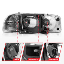 Cargar imagen en el visor de la galería, Anzo 99-17 GMC Sierra/Denali Faros delanteros negro ámbar (con barras de luz C)
