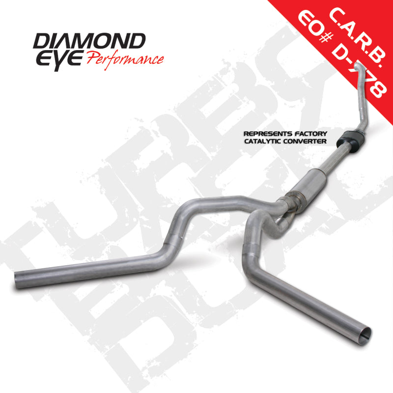 KIT Diamond Eye 4in TB DUAL AL: 94-97 FORD 7.3L F250/F350 PWRSTROKE NFS CON CARB EQUIV STDS