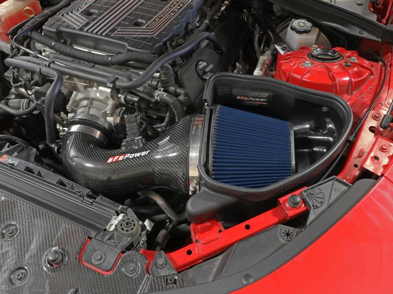 aFe 17-12 Chevrolet Camaro ZL1 (6.2L-V8) Sistema CAI de fibra de carbono serie Track con filtros Pro 5R