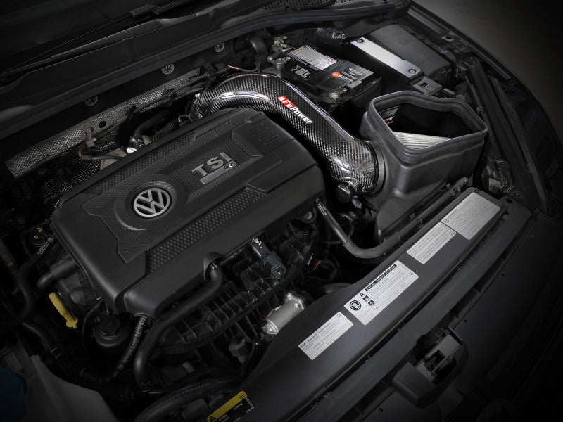 aFe 15-19 VW Golf R (MKVII) L4-2.0L (t) Sistema de admisión de fibra de carbono Track Series con filtro Pro DRY S