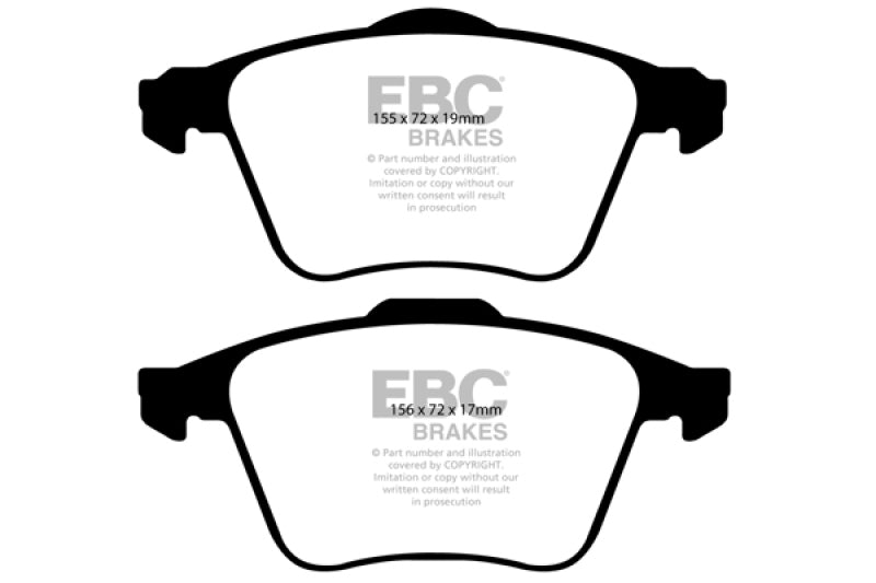 EBC 08-10 Volvo S60 2.5 Turbo T5 Pastillas de freno delanteras Greenstuff