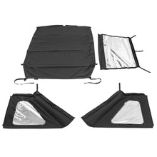 Cargar imagen en el visor de la galería, Rugged Ridge 2018+ Jeep Wrangler JLU 4 Dr Black Diamond Stitch Cloth Voyager Top (Tinted)