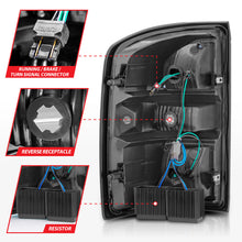 Cargar imagen en el visor de la galería, ANZO 2014-2018 GMC Sierra luces traseras LED carcasa negra lente ahumada