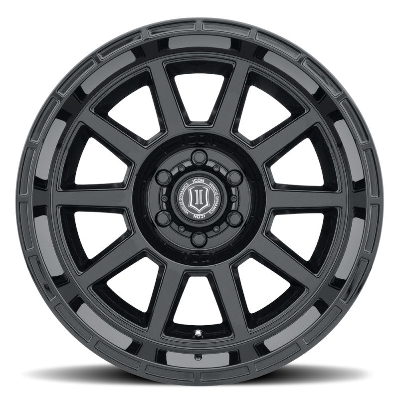 ICON Recoil 20x10 6x135 -24mm Offset 4.5in BS Rueda negra brillante