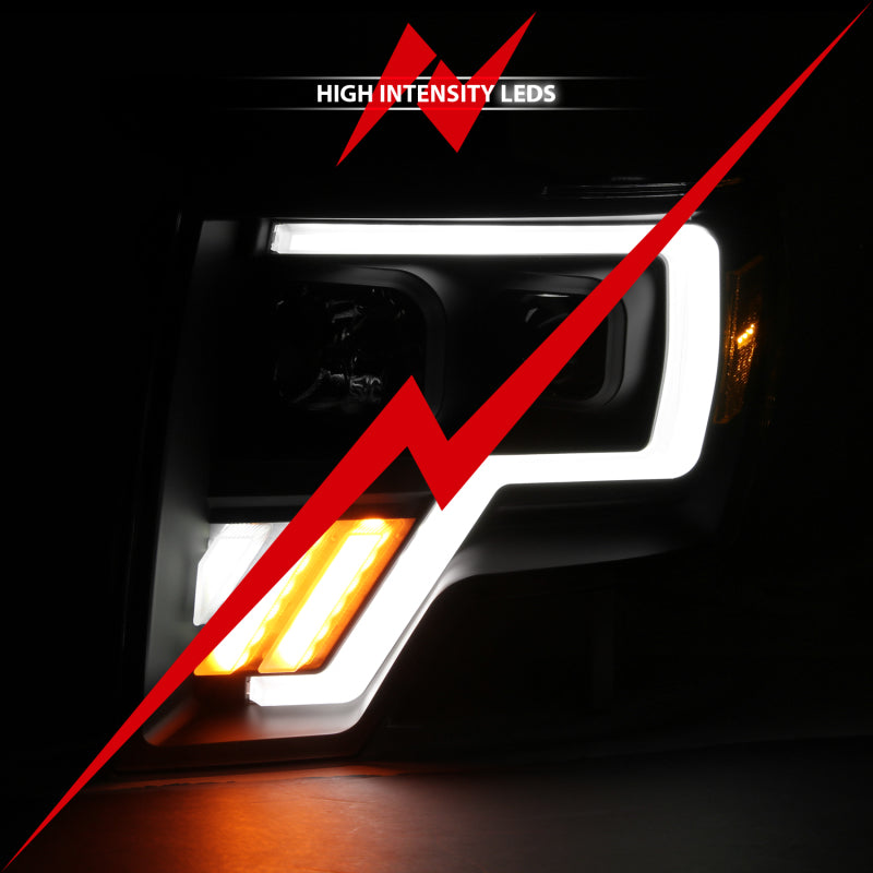 ANZO 2009-2013 Ford F-150 Barra de luz para proyector G4 Switchback HLNegro Ámbar