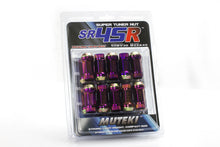 Cargar imagen en el visor de la galería, Wheel Mate Muteki HR38 Open End Lug Nuts 12x1.50 Black Chrome / Yellow Ring