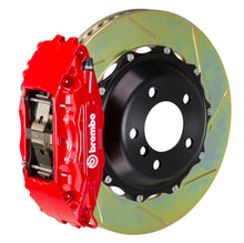 Cargar imagen en el visor de la galería, Brembo 00-06 Suburban trasero GT BBK 4 pistones fundidos 2 piezas 355 x 32 2 piezas rotor ranurado tipo 1-rojo