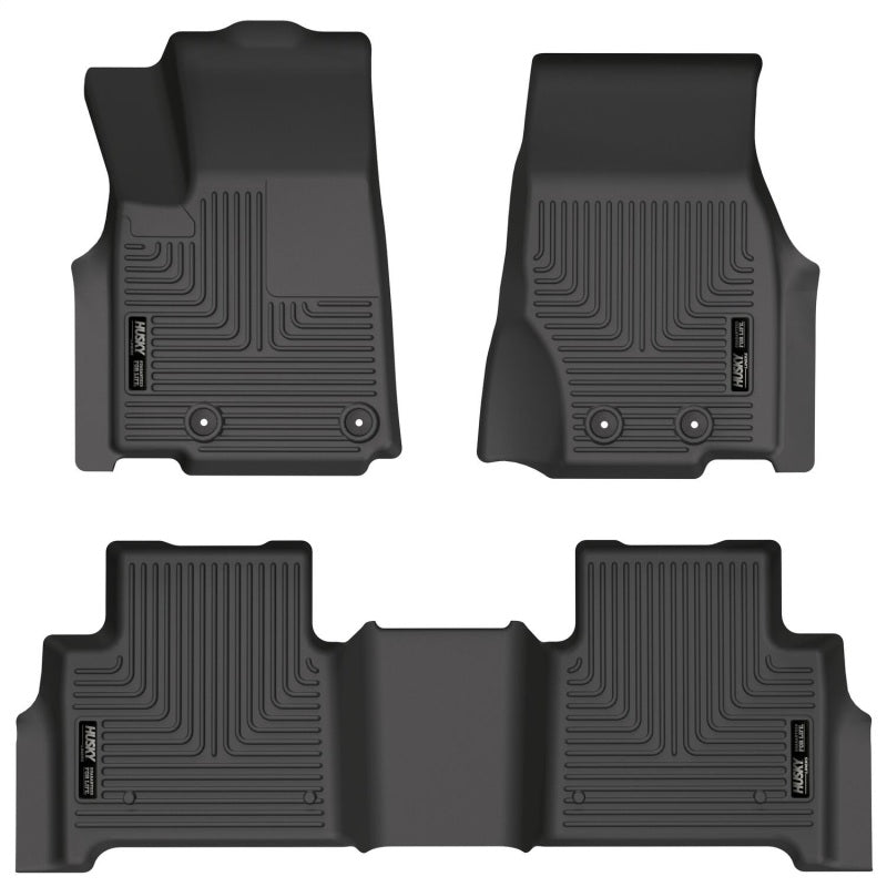 Husky Liners 2022 Jeep Grand Cherokee (nuevo estilo) Weatherbeater negro revestimiento para piso delantero y segundo asiento