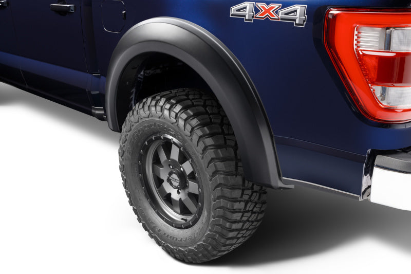Bushwacker 2021 Ford F-150 (Excl. Lightning) Bengalas estilo guardabarros extensibles, 4 piezas, color negro