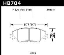 Cargar imagen en el visor de la galería, Hawk 11-16 Scion TC / 09-13 Toyota Matrix DTC-60 Race Front Brake Pads