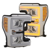 Cargar imagen en el visor de la galería, Faros delanteros LED ANZO 17-18 Ford F-250 Super Duty faros LED estilo tablón cromados (par)