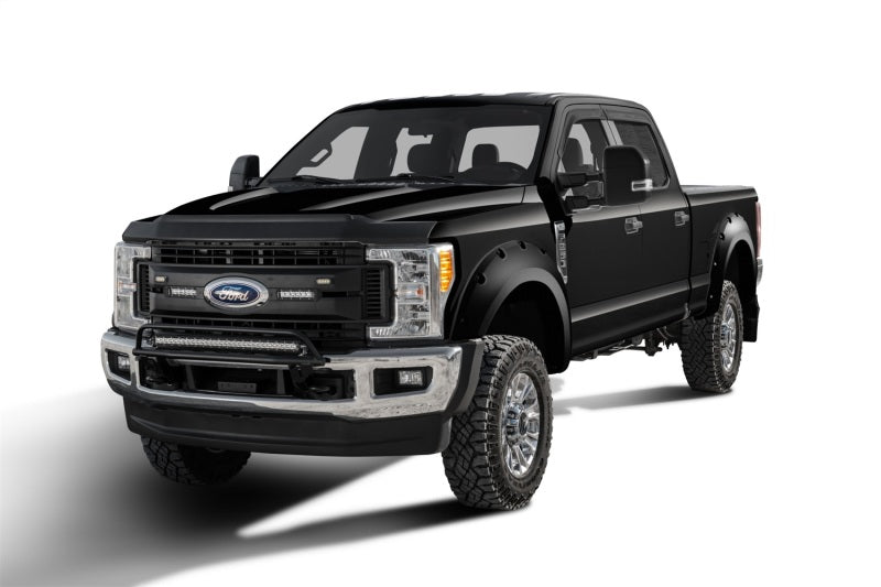 Bushwacker 17-20 Ford F-250 Super Duty / F-350 Super Duty bengalas estilo bolsillo, 4 piezas, color negro ágata
