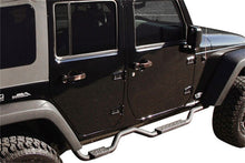 Cargar imagen en el visor de la galería, Rampage 2007-2018 Jeep Wrangler(JK) Barra lateral ilimitada con escalón delgado, color negro