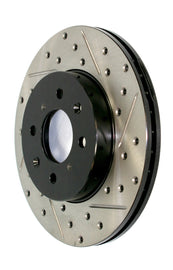 StopTech 08-15 Mitsubishi Lancer Sportstop Cryo Slotted & Drilled Right Rear Rotor